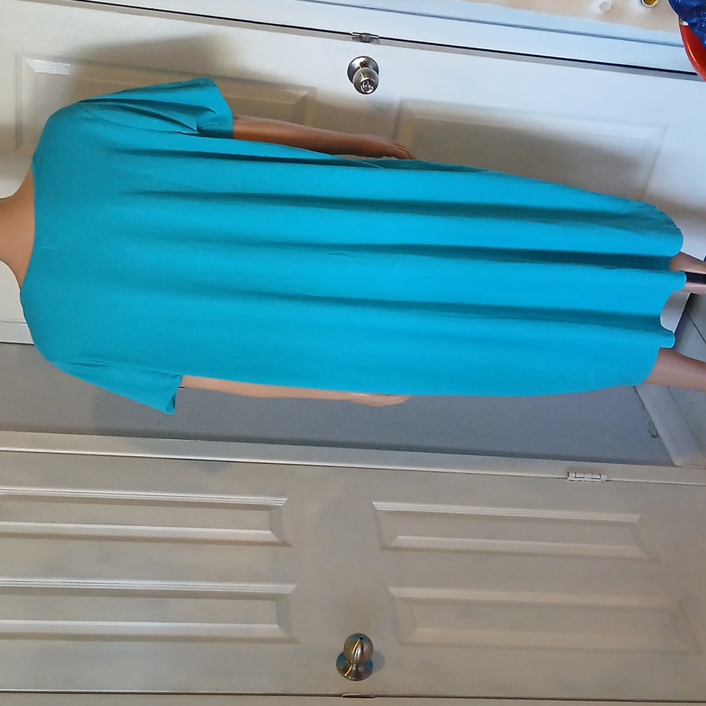 Anthony Richards Teal Cotton Blend Top - Picture 5 of 7